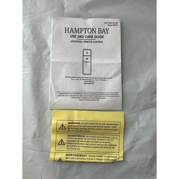 Hampton Bay UNIVERSAL 3-speed Ceiling Fan Remote Control - Picture 8 of 8